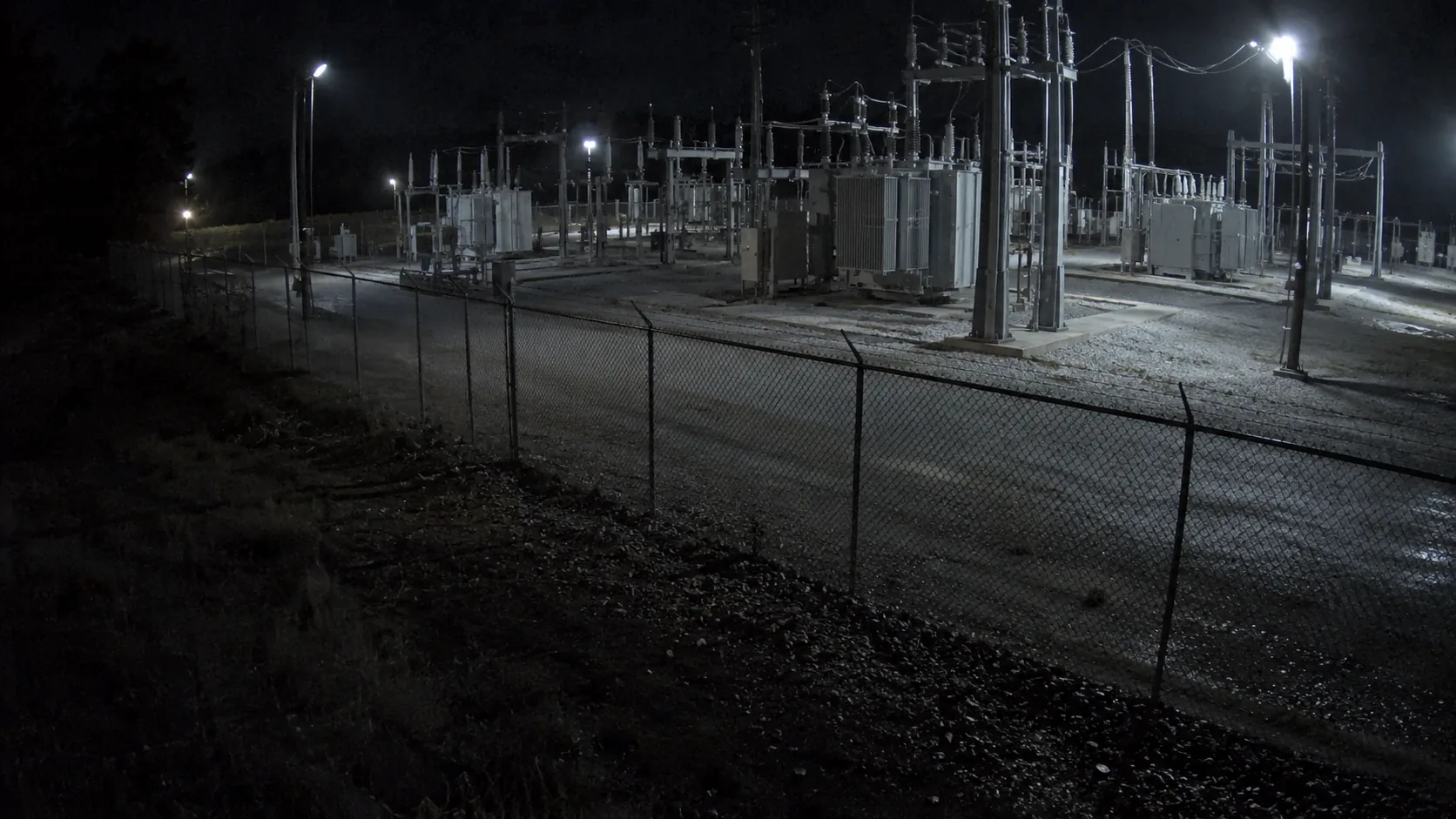 Anonymous low-light fence line